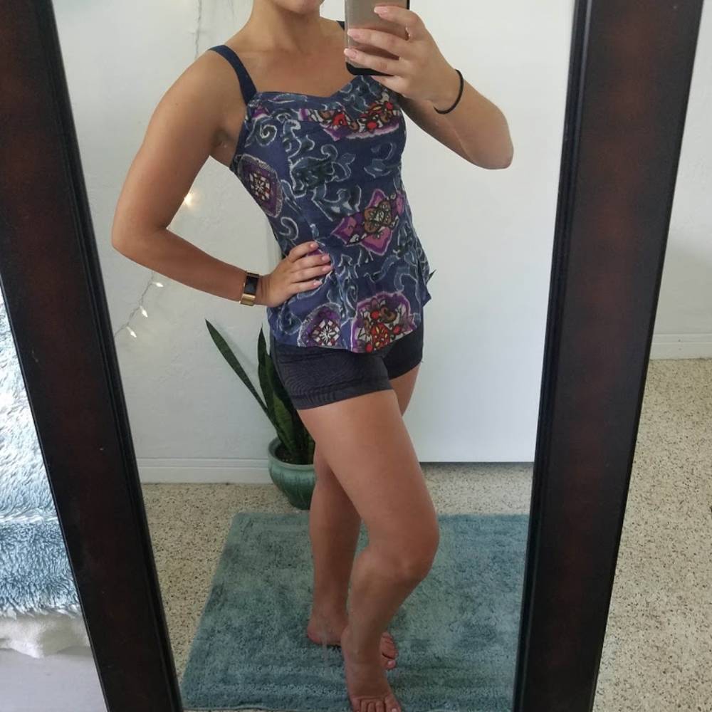 Floral Navy American Eagle Summer Tank